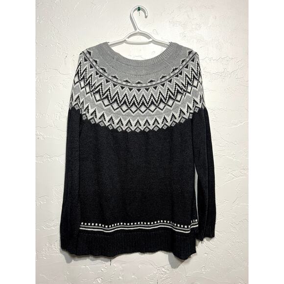 Old navy fair isle crew neck sweater womens large timeless cozy comfort warm - Picture 3 of 4